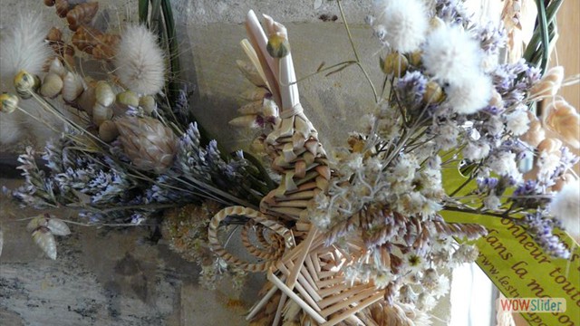 Tressage blés composition fleurs bord de mer